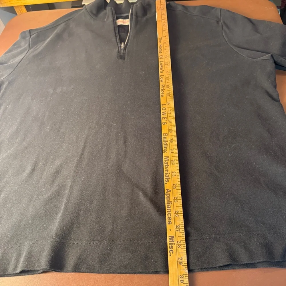 Tommy Bahama Black Zip-Up Sweater 100% Pima Cotton